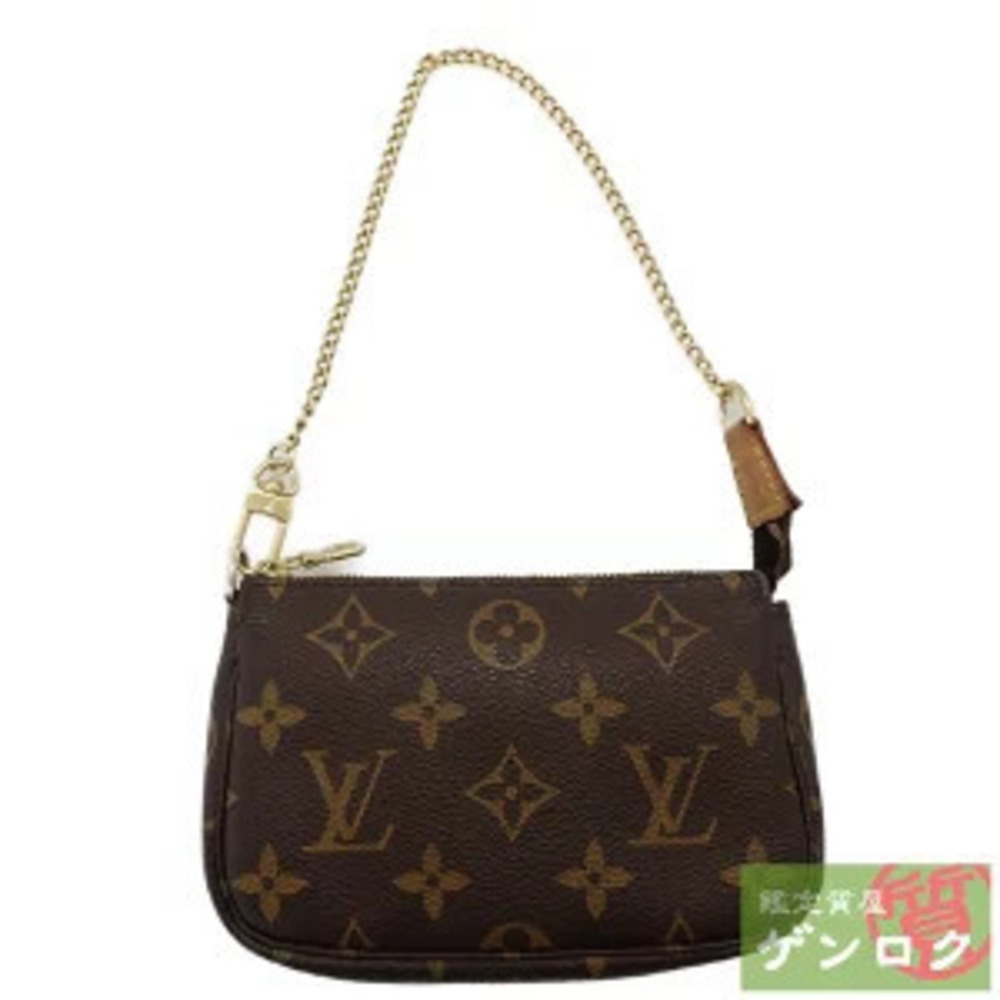 Louis Vuitton Monogram Pochette Accessoires Accessory Pouch Canvas Leather Brown